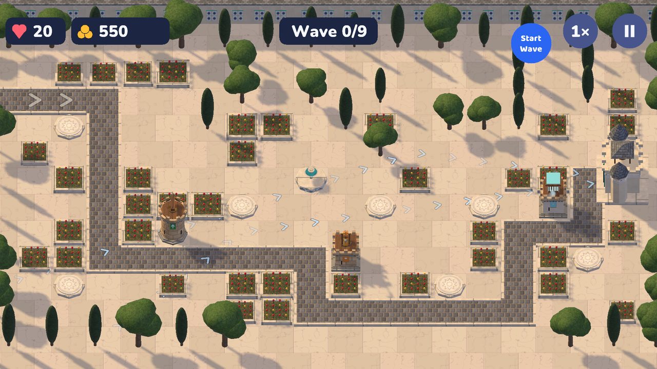 Building towers on the star-stones before the first wave